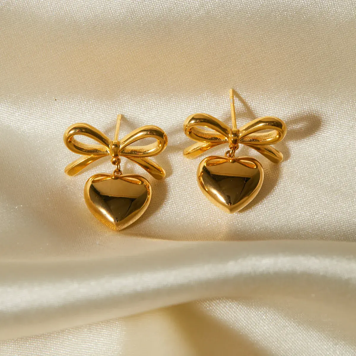 Bow & Heart Earrings - FY0007